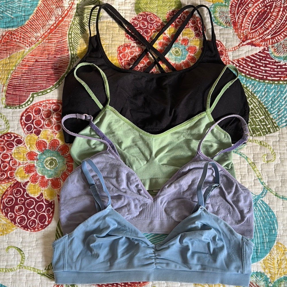 Set of Four Colorful Bralettes